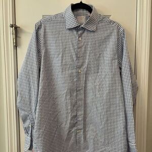 Thomas Pink - Blue and White Check Tailored Men's Dress Shirt 15.5 x 39